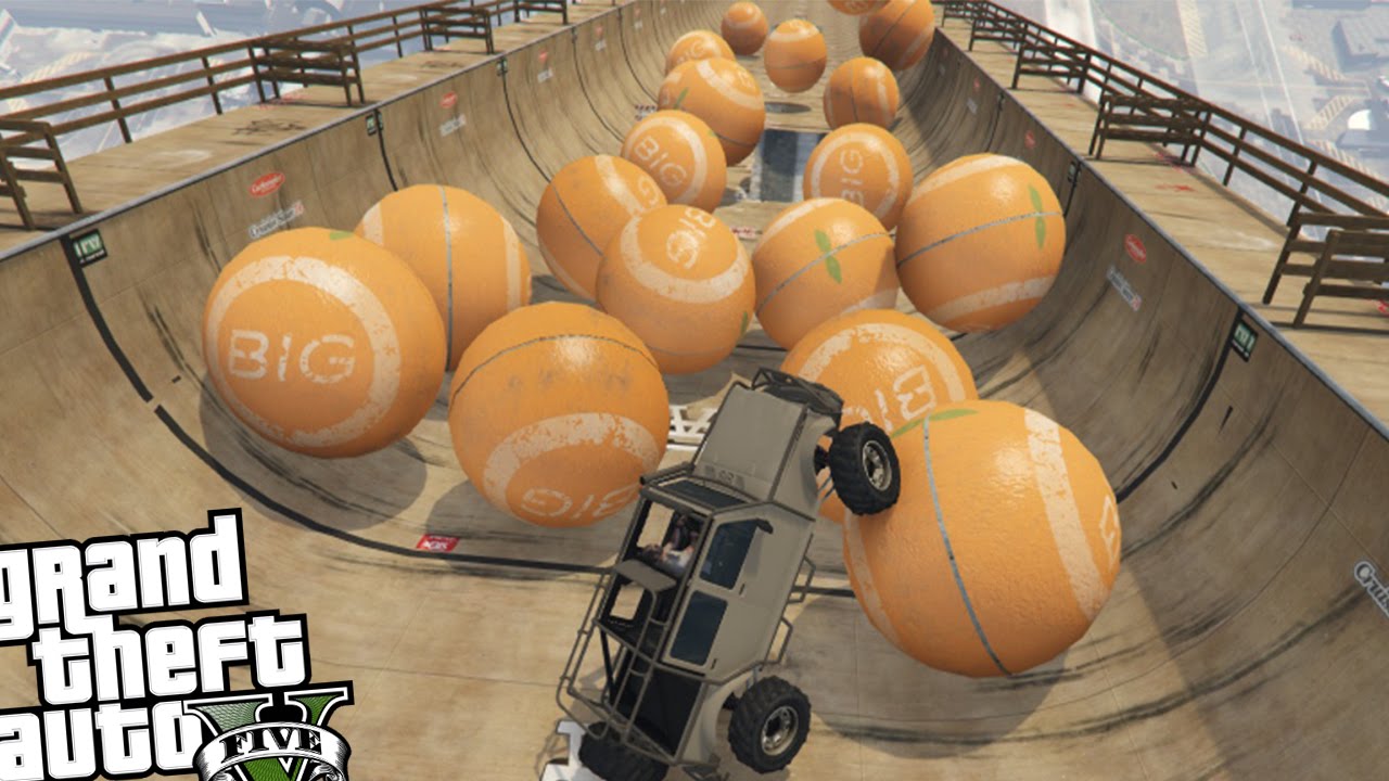 GTA 5 PC Mod's - Epic Ball Run Mod! (Race The Balls!)