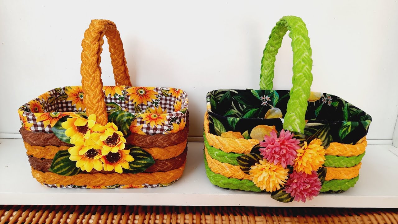 Aprenda a Fazer uma Cestinha Linda com Pote de Sorvete/Artesanato para Vender