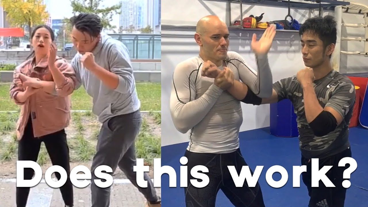 #14 MMA Fighters Try Women’s Self Defense Techniques: arm lock takedowns & knives