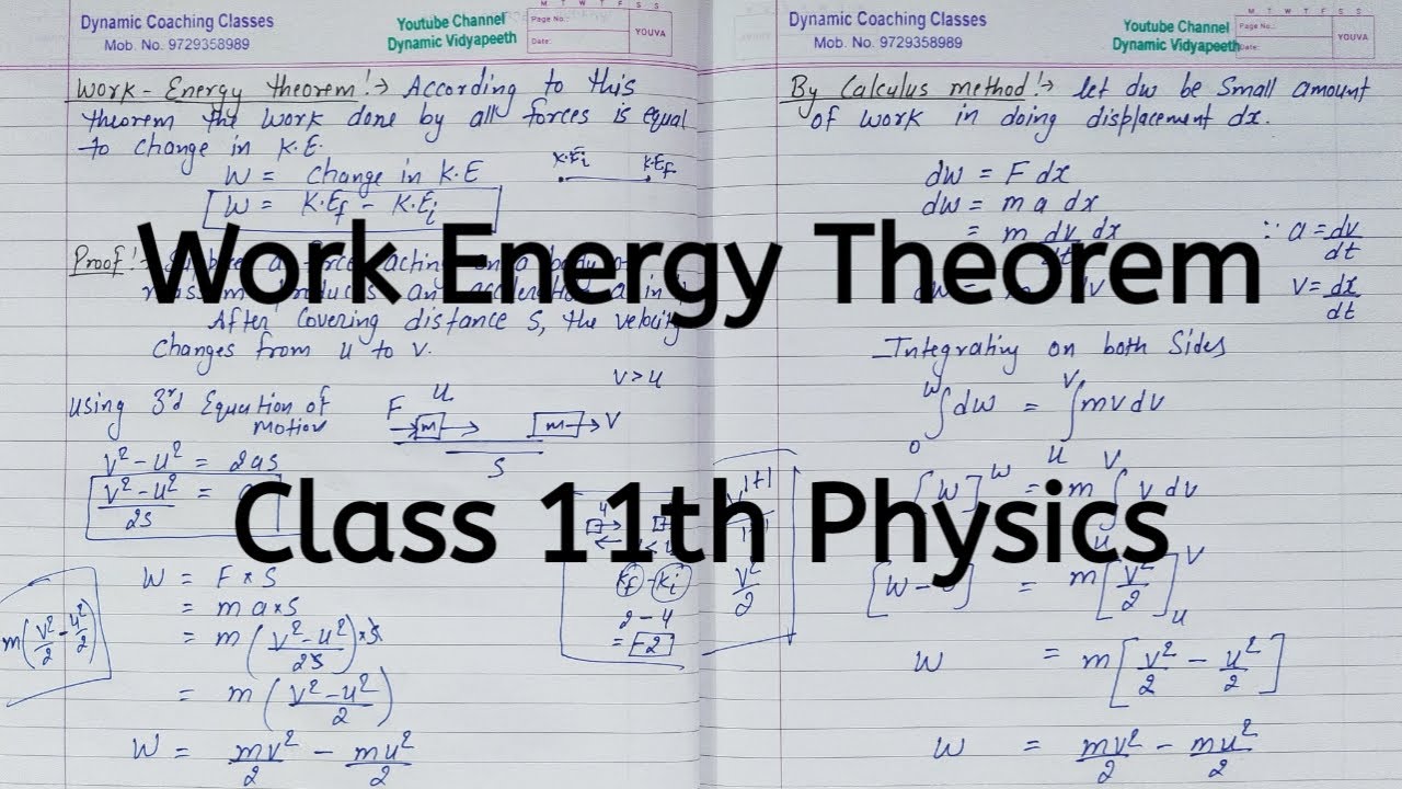 Work Energy Theorem | Chapter 5 | Work Energy and Power | Class 11 | Physics