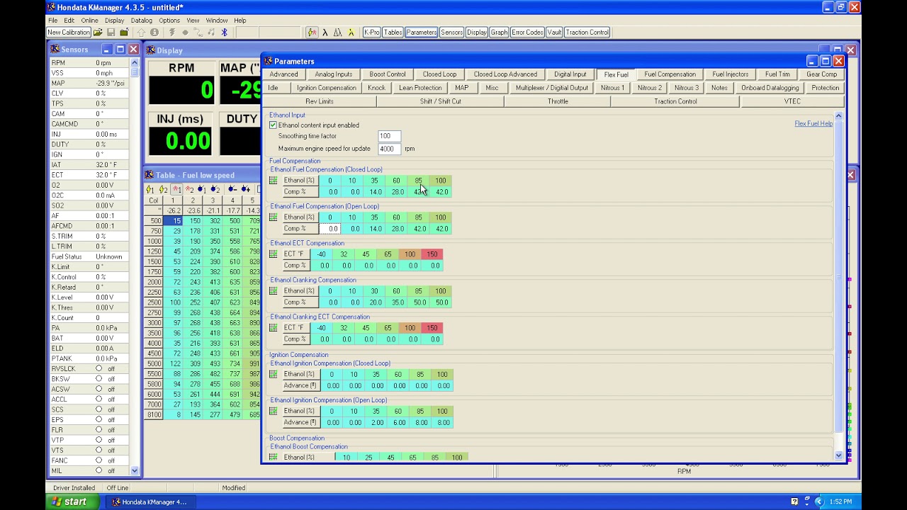 Hondata Kpro: Flex Fuel Tuning
