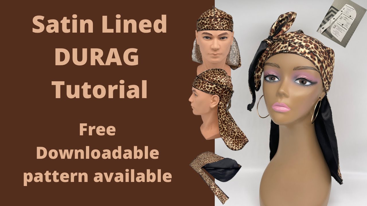 How to cut and sew durag scarf. Satin lined for maximum hair protection.