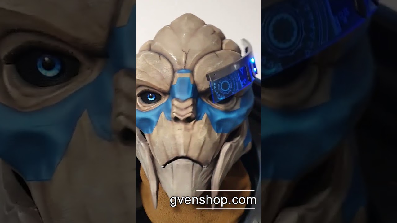 Mass Effect Garrus Vakarian | 3D Printed Cosplay Mask with Moving Jaw