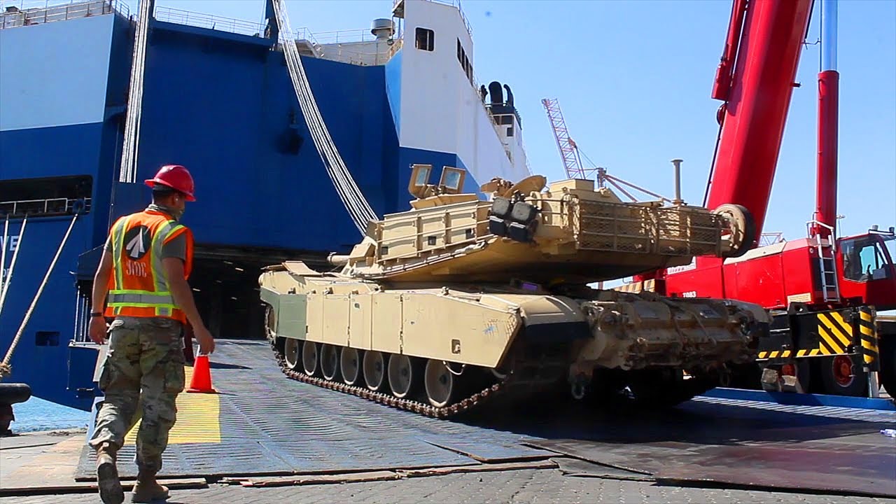 2nd Armored Brigade Combat Team, 1st Armored Division Vehicles Arrive in Port of Shuaiba, Kuwait