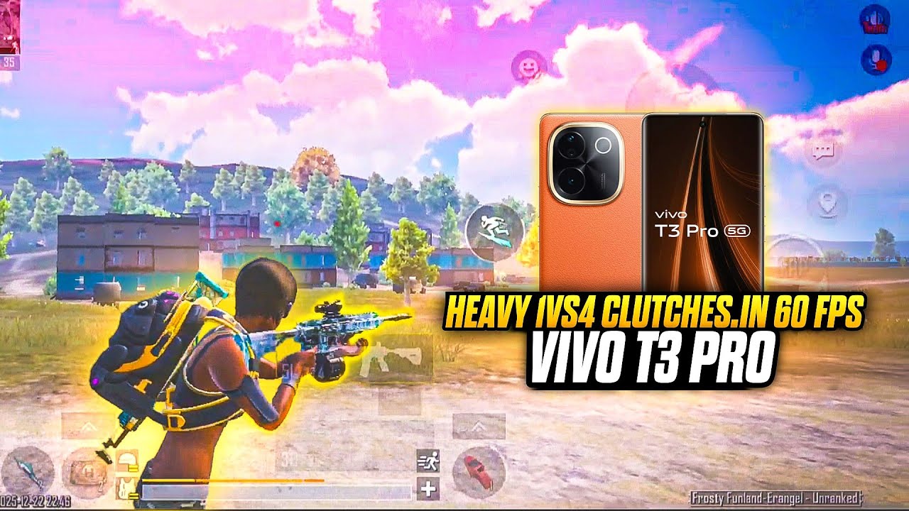 Heavy 1vs4 clutches in 60 fps device 💥 vivo t3 pro 