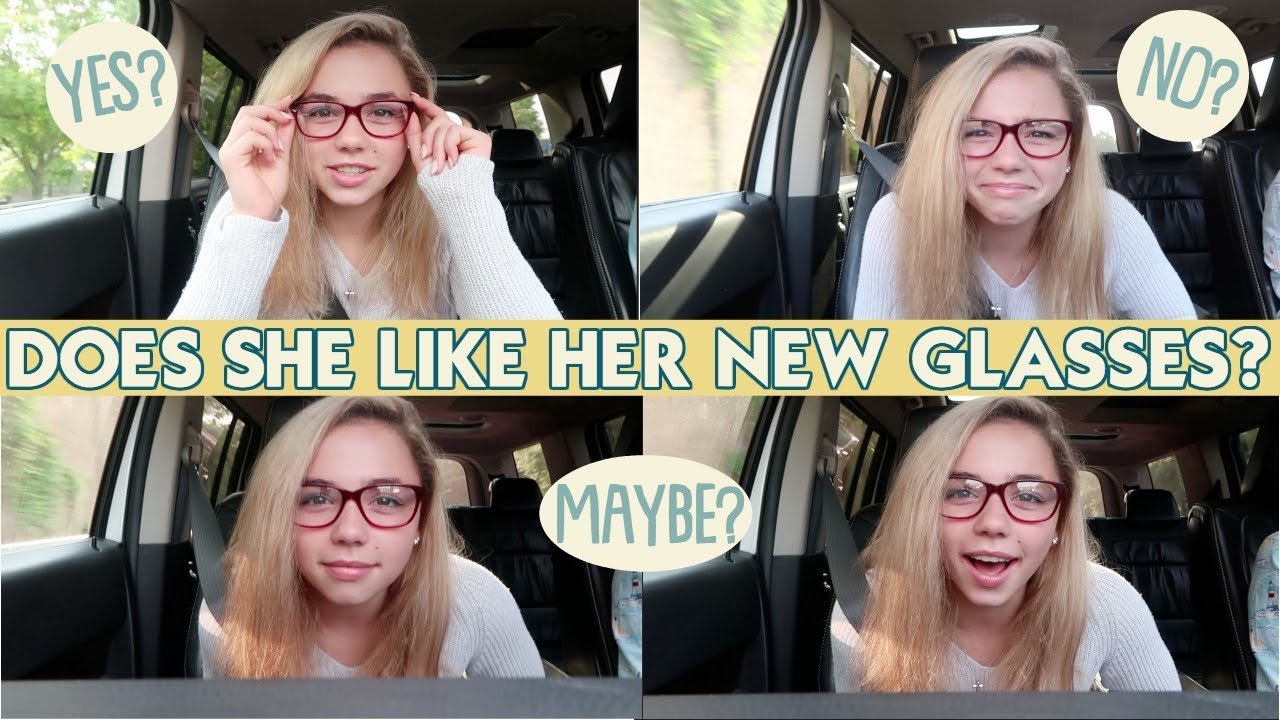 DOES SHE LIKE HER NEW GLASSES?