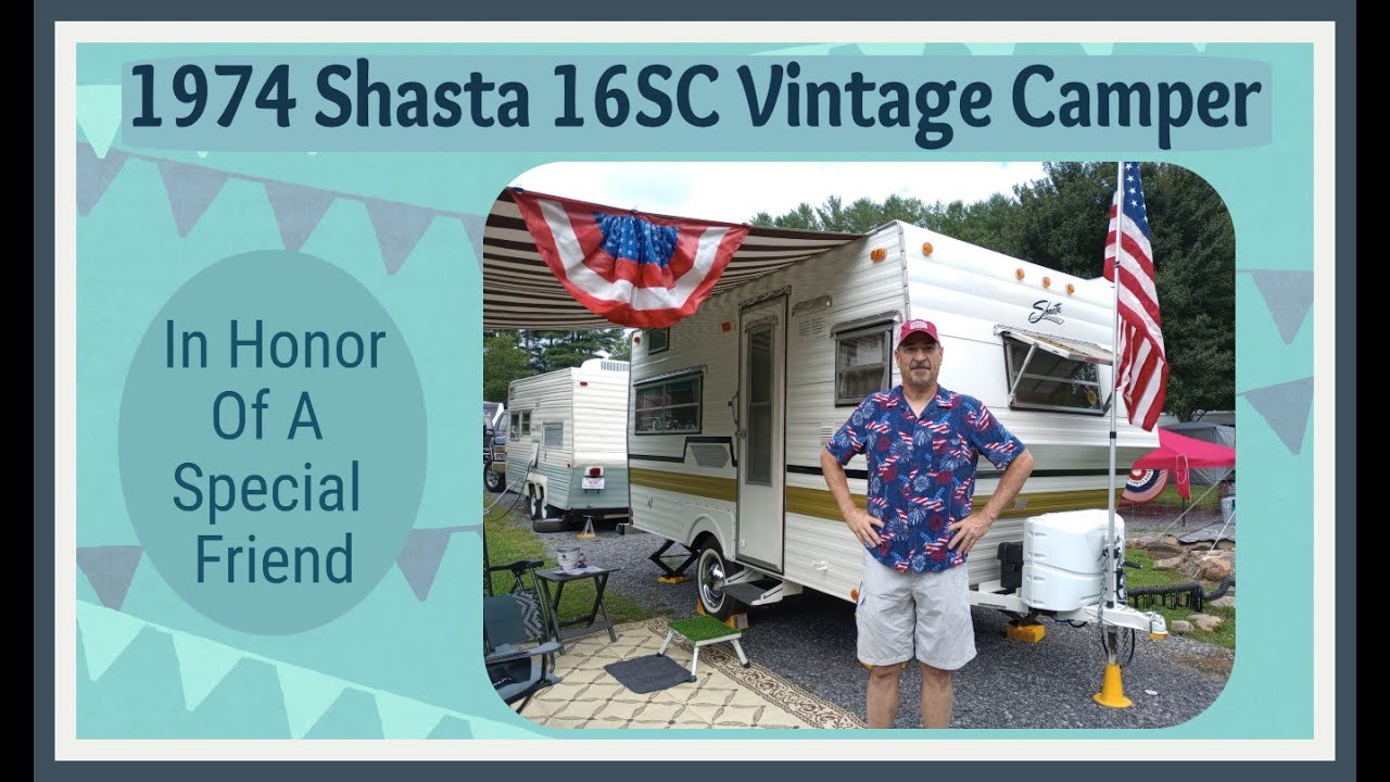 Винтажный кемпер-трейлер Shasta 16SC 1974 года выпуска