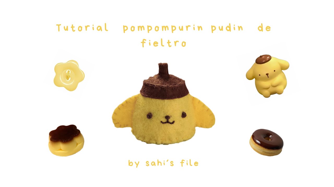 Pompompurin pudin de fieltro Tutorial | DIY how to make a felt pompompurin pudding