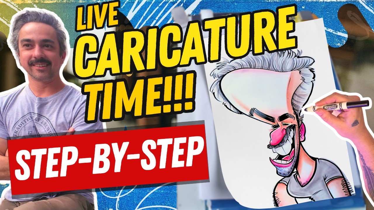 Live Caricature Time: Step-by-Step Drawing and Coloring With AJ Jensen