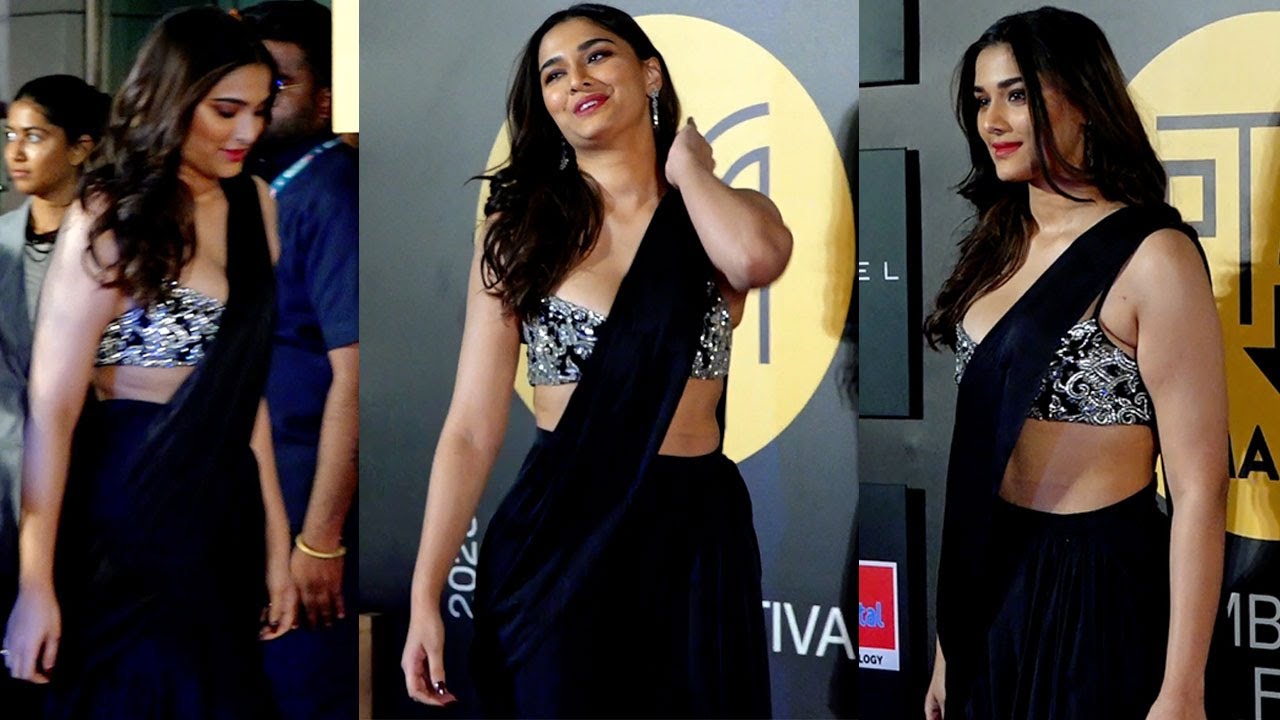 Saiee Manjrekar Flaunts Her Kamariya In Black Saree @ Jio Mami Mumbai Film Festival