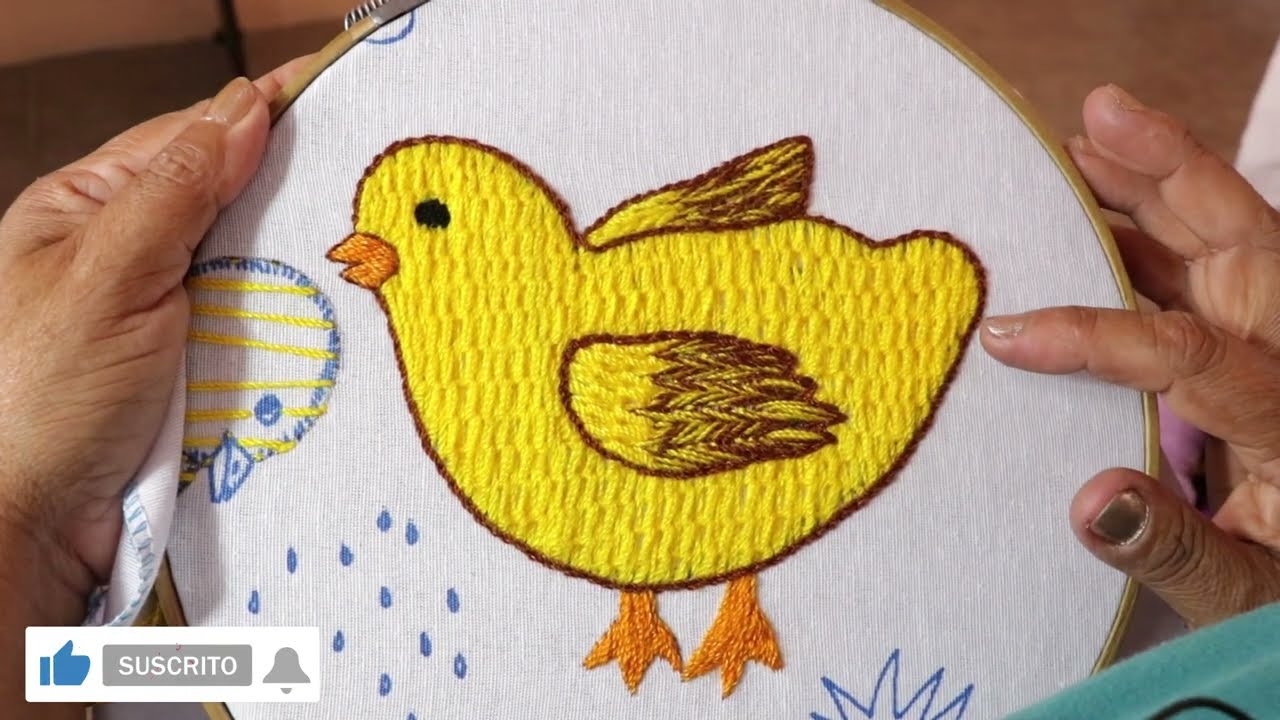 🐥BORDADO FANTASÍA PUNTADA PARA POLLITO🐥 BORDADOS FACILES 257
