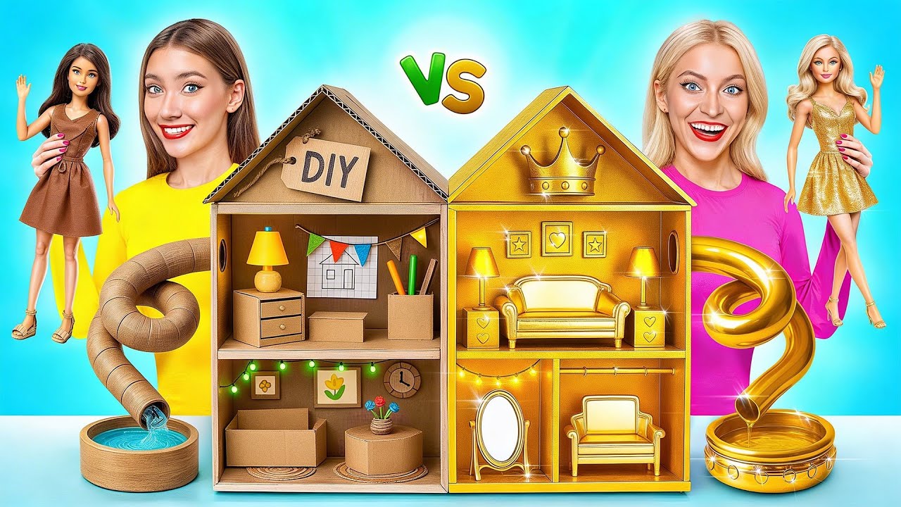 Construim o Casă De Păpuși Uimitoare | Provocarea Bogat vs Sărac Jelly DO Challenge