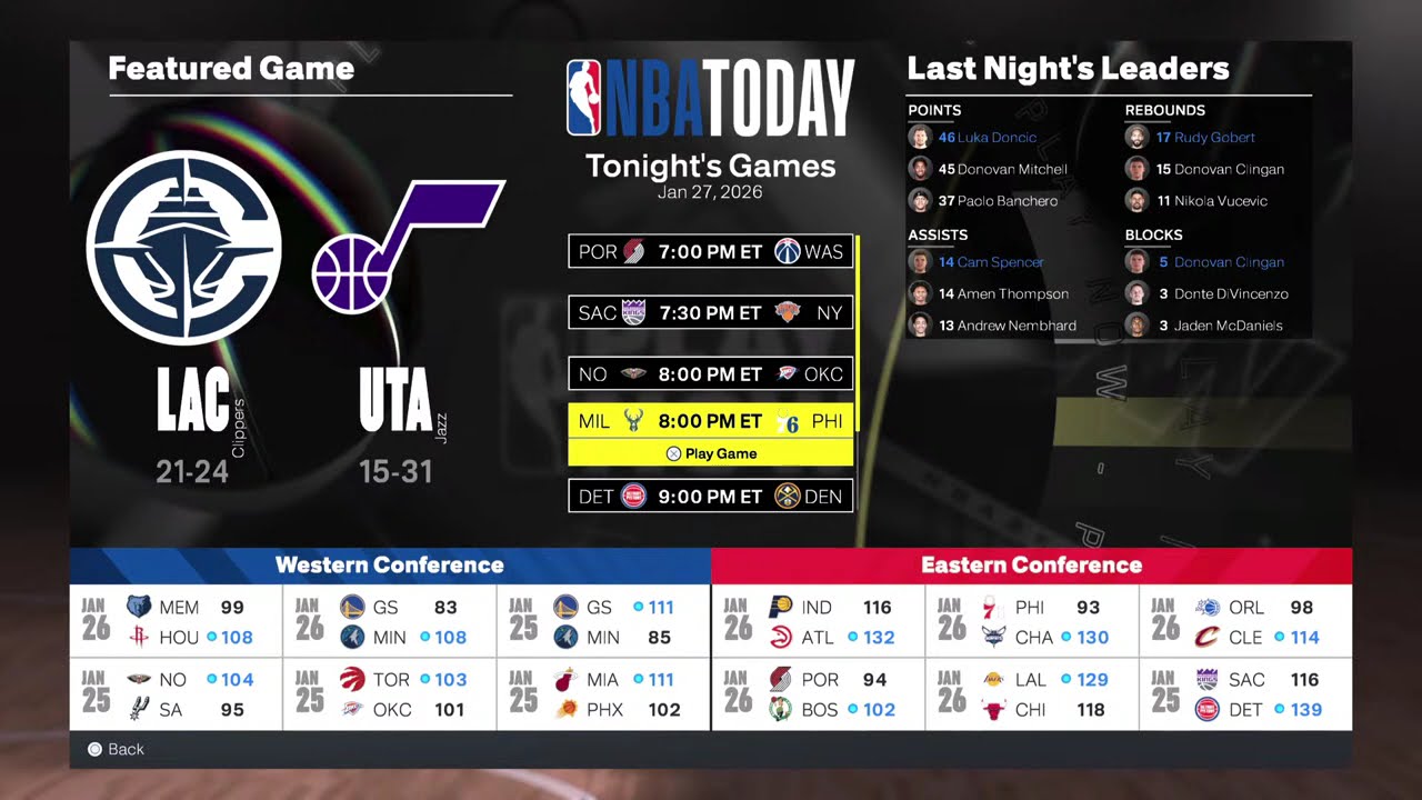 NBA LIVE! Milwaukee Bucks vs Philadelphia 76ers January 27. 2026 | 2026 NBA Season Live 2K