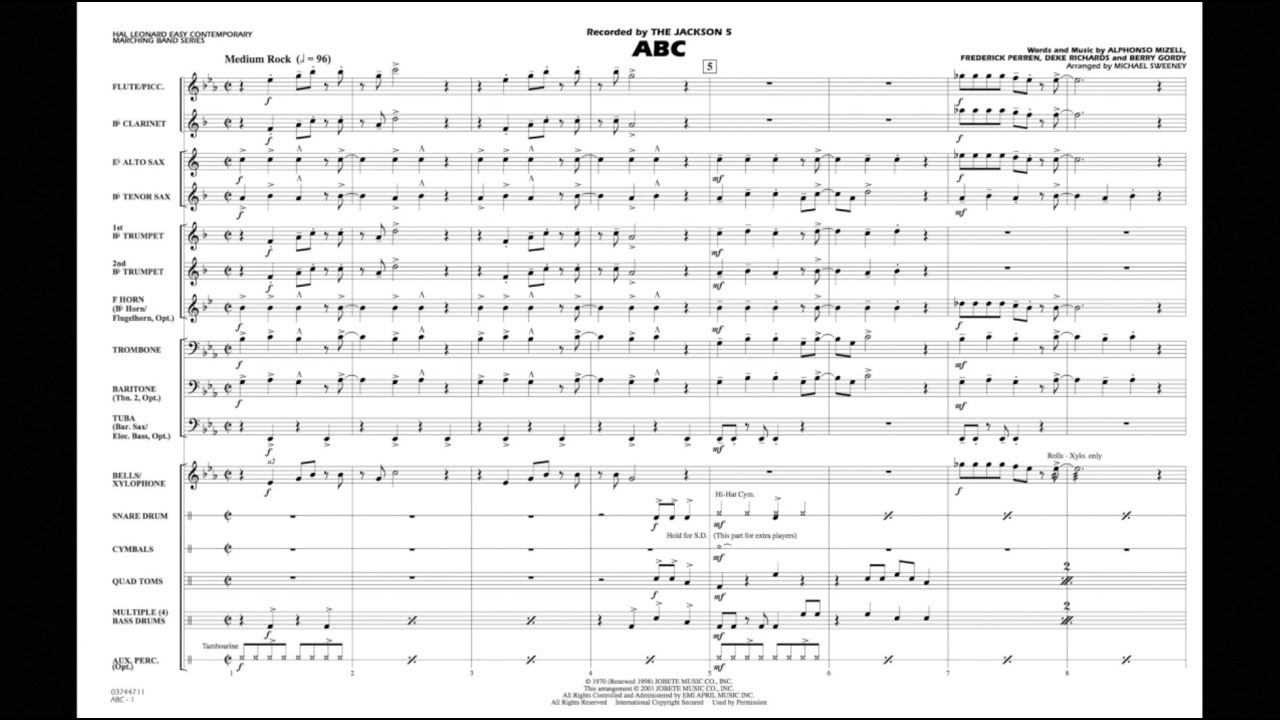 ABC arranged by Michael Sweeney