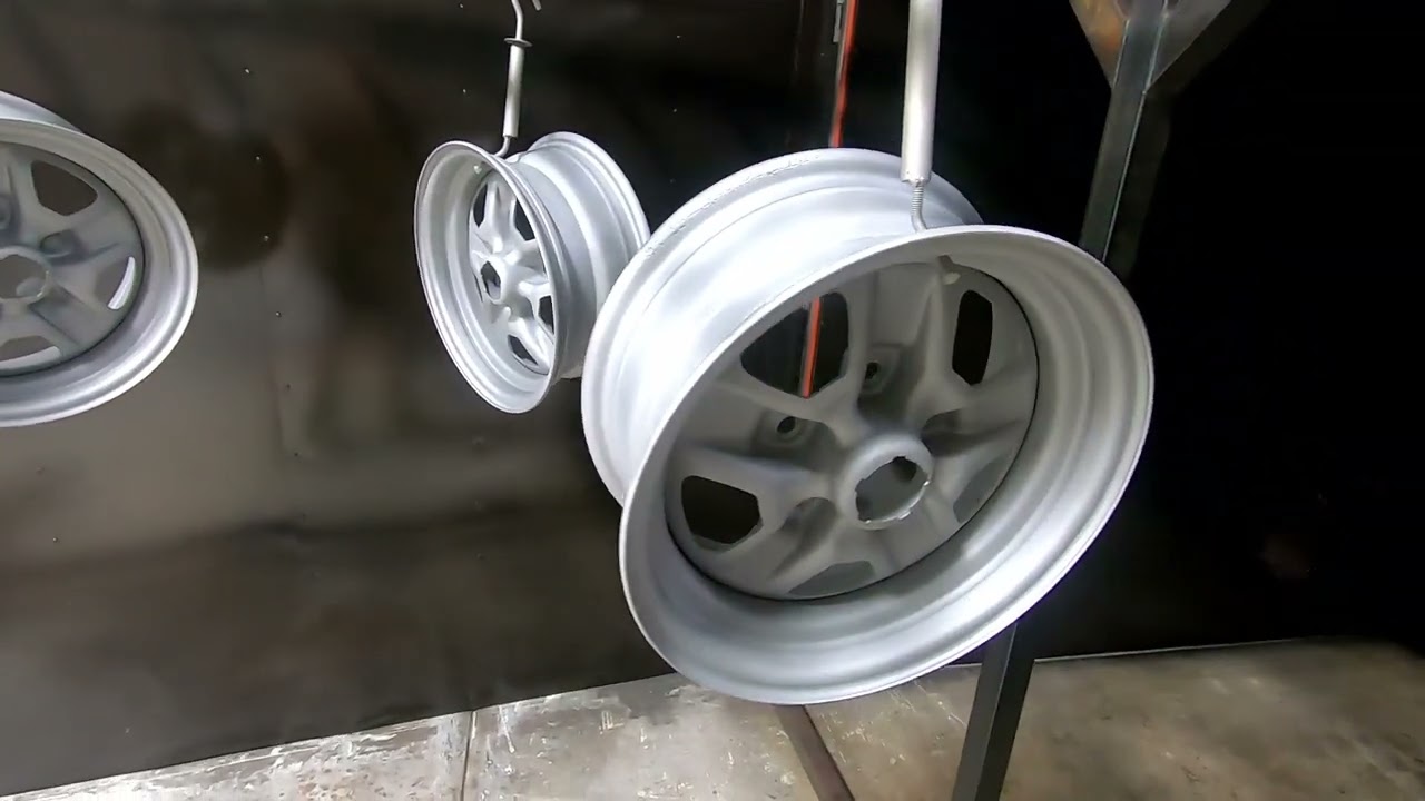 Powder Coating Steel Wheels Gloss Black