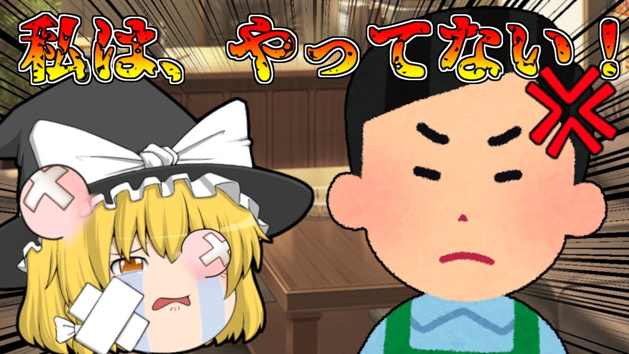 衝撃！無罪なのに、万引き犯にされた魔理沙！【ゆっくり茶番】【アニメ】