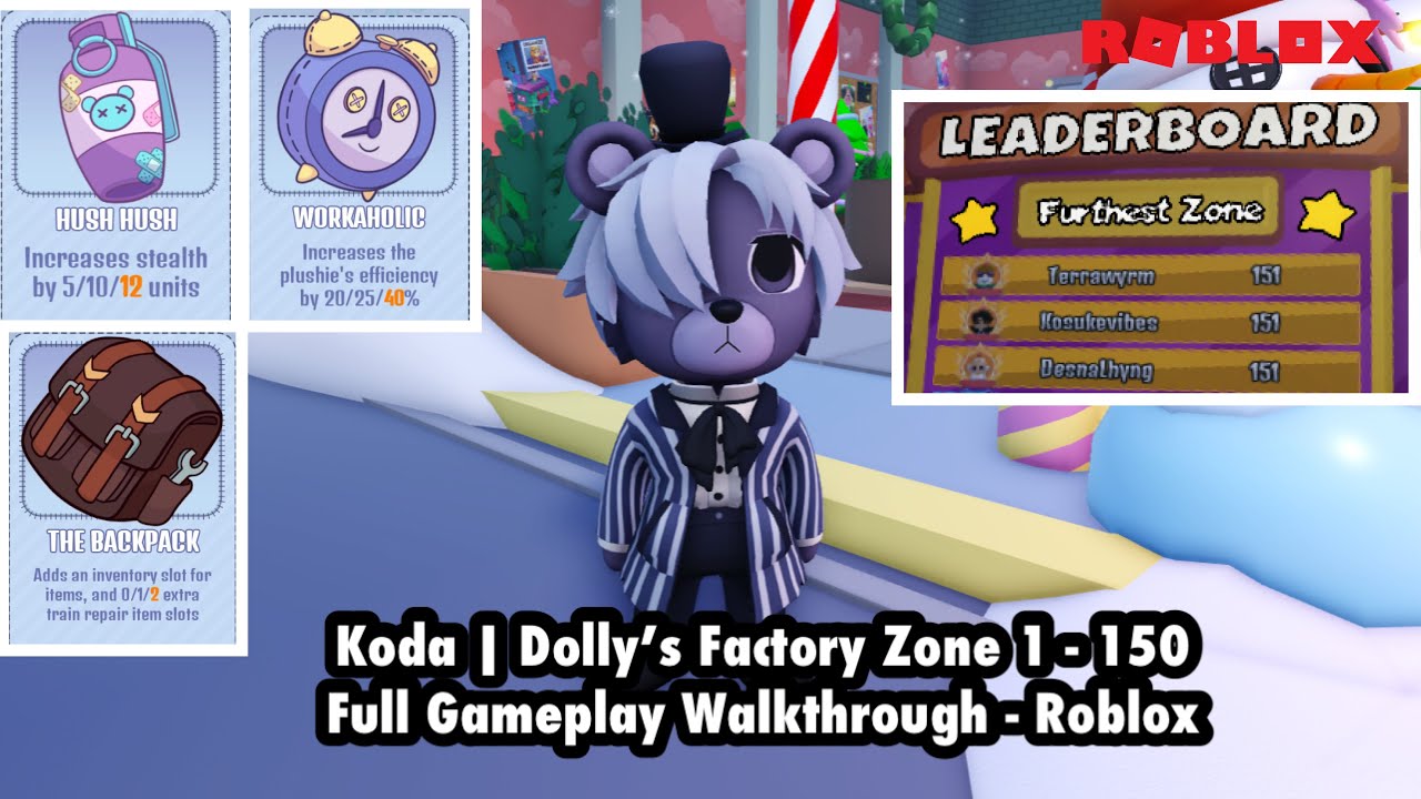 Koda | Dolly’s Factory Zone 1 - 150 Full Gameplay Walkthrough - Roblox