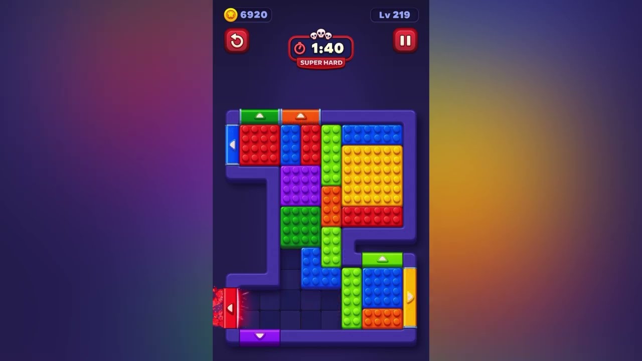 Block Out! - Color Sort Puzzle Level 219 Gameplay 