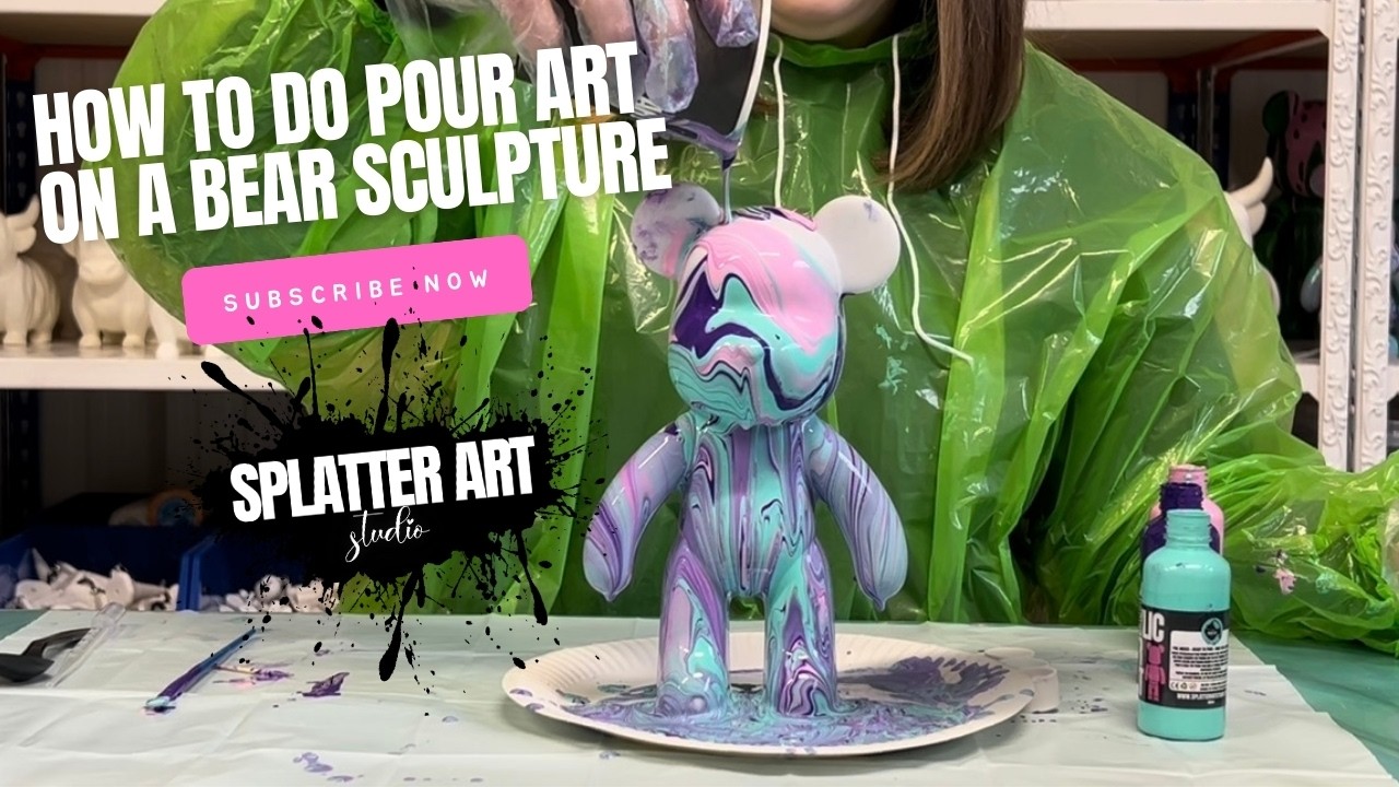Pour Bear Art Tutorial | DIY Paint Pour Sculpture