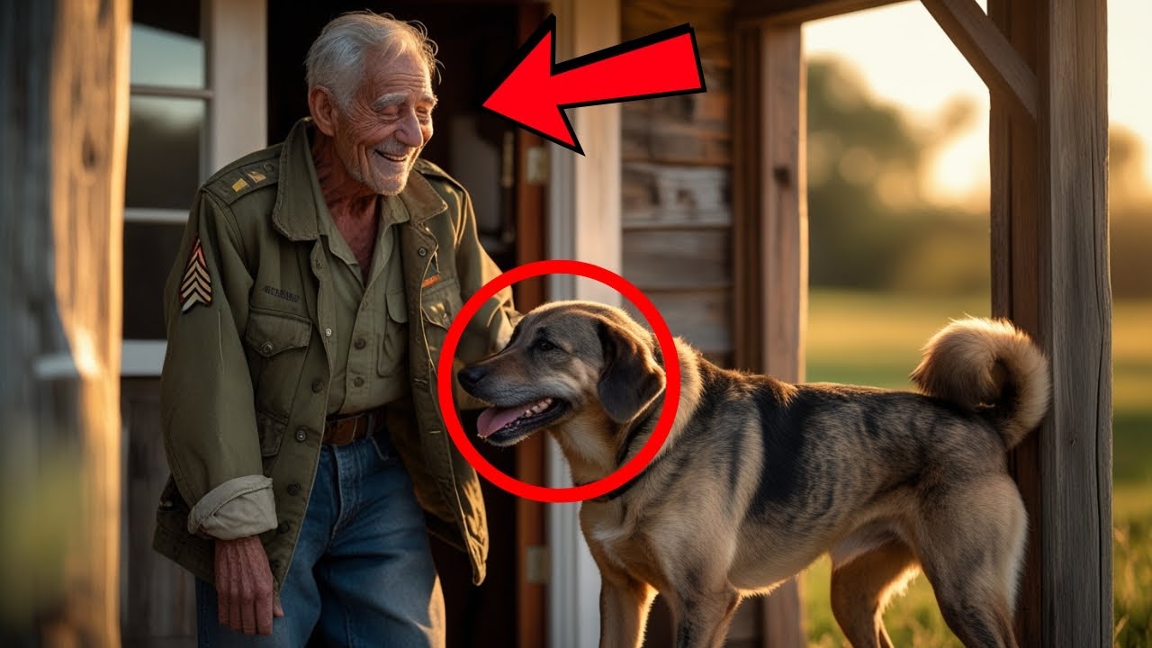 Veteran weint, als der Hund, den er im Krieg gerettet hat, pl&ouml;tzlich vor seiner T&uuml;r steht