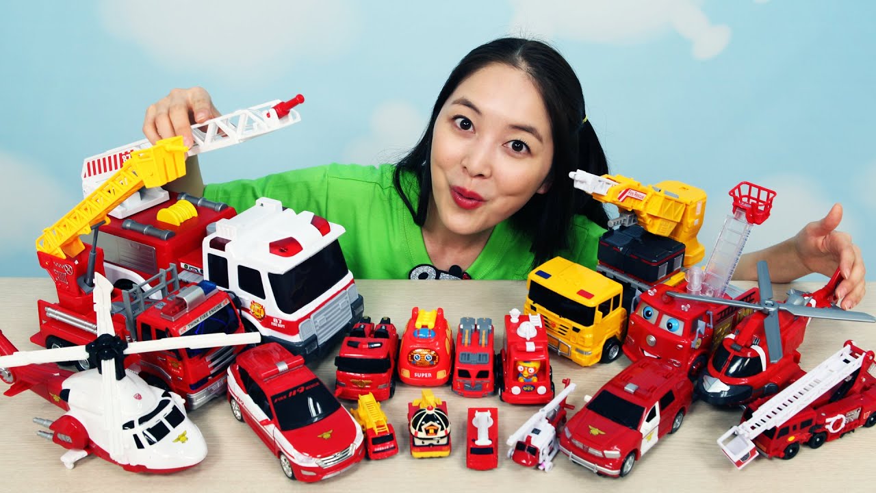 [유라] 장난감(toy)_소방차 장기자랑 대회 최고의 소방차 긴급구조대 화재 진압 불 fire engine emergency relief rescue car しょうぼう