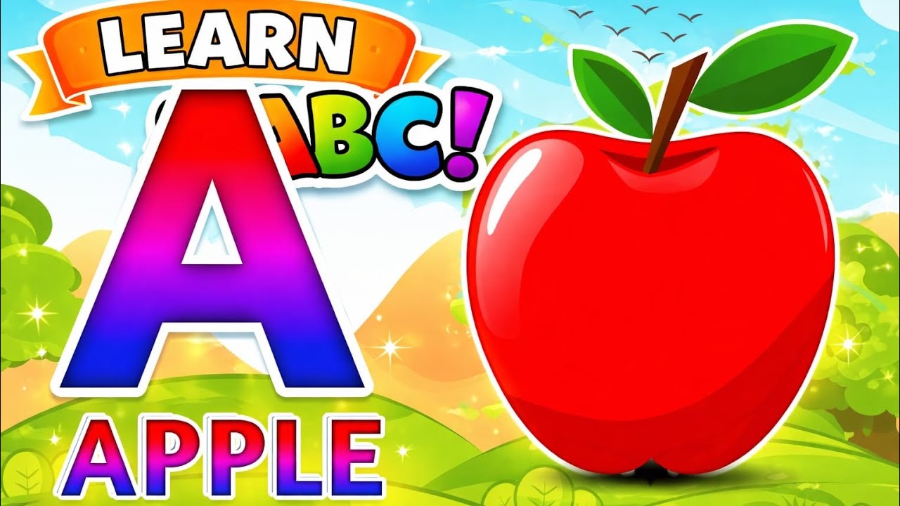 Phonics Song 2 with TWO Words in 3D - A For Apple🍎🍏-ABC Alphabet Songs with Sounds for Children's