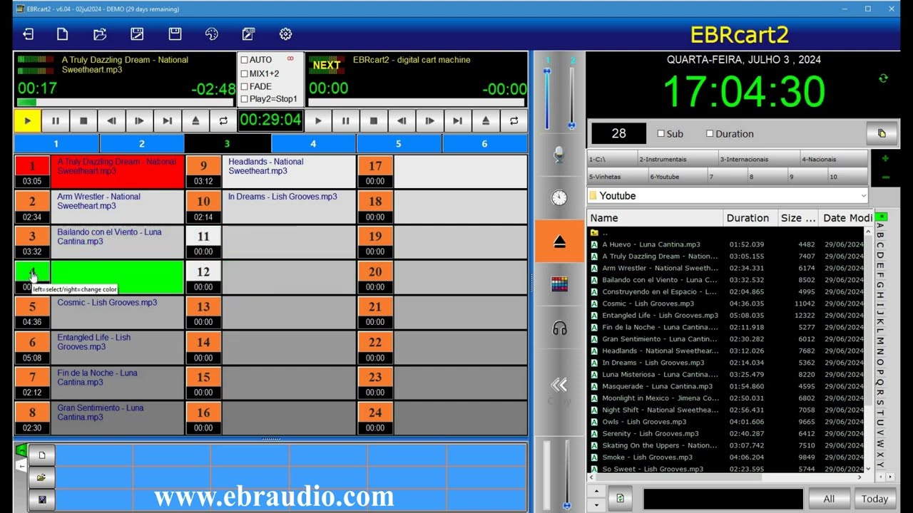 EBRcart2  - radio automation - 2 - mixing