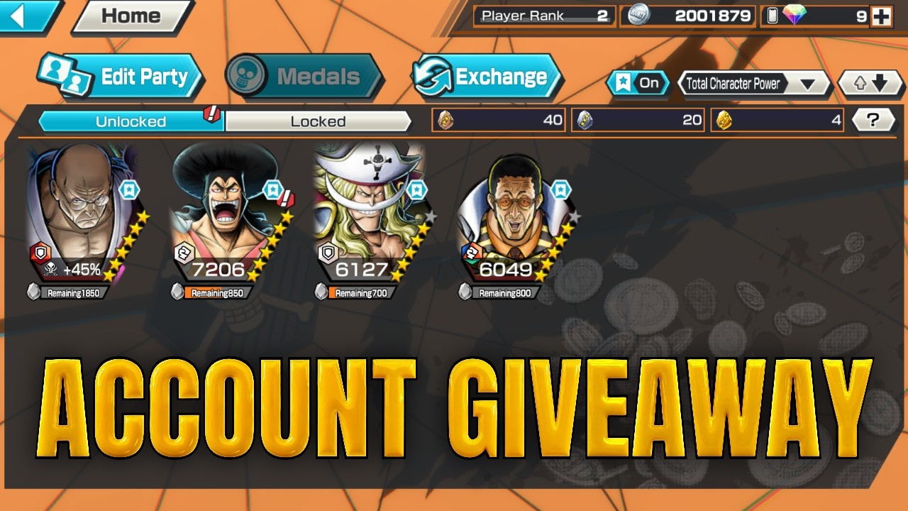 OPBR Account Giveaway 🎁 Enter Now Before It Ends | One Piece Bounty Rush