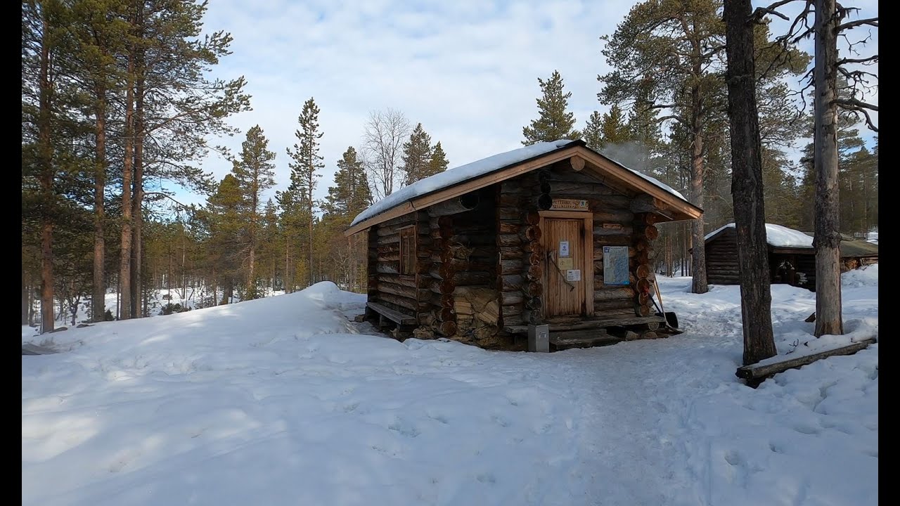 Urho Kekkosen Kansallispuisto hiihtoretki. Vellins&auml;rpim&auml;, Taajoslaavu ja Luulampi