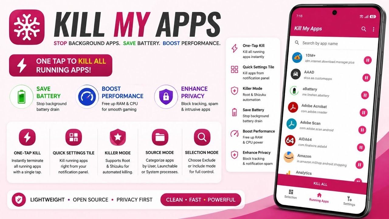 🔒 Stop Background Tracking & RAM Lag! Kill My Apps