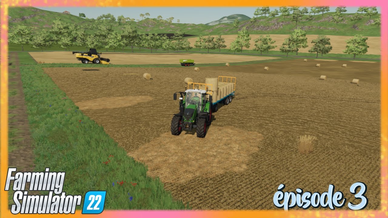 MOISSON DE BLE PUIS ON RAMASSE DE LA PAILLE! FARMING SIMULATOR 22 !