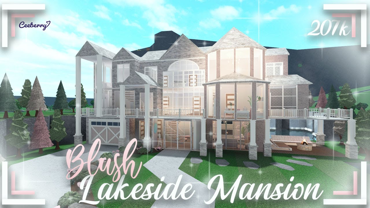 Bloxburg | Blush Lakeside Mansion 207k No Large Plot | Speed Build