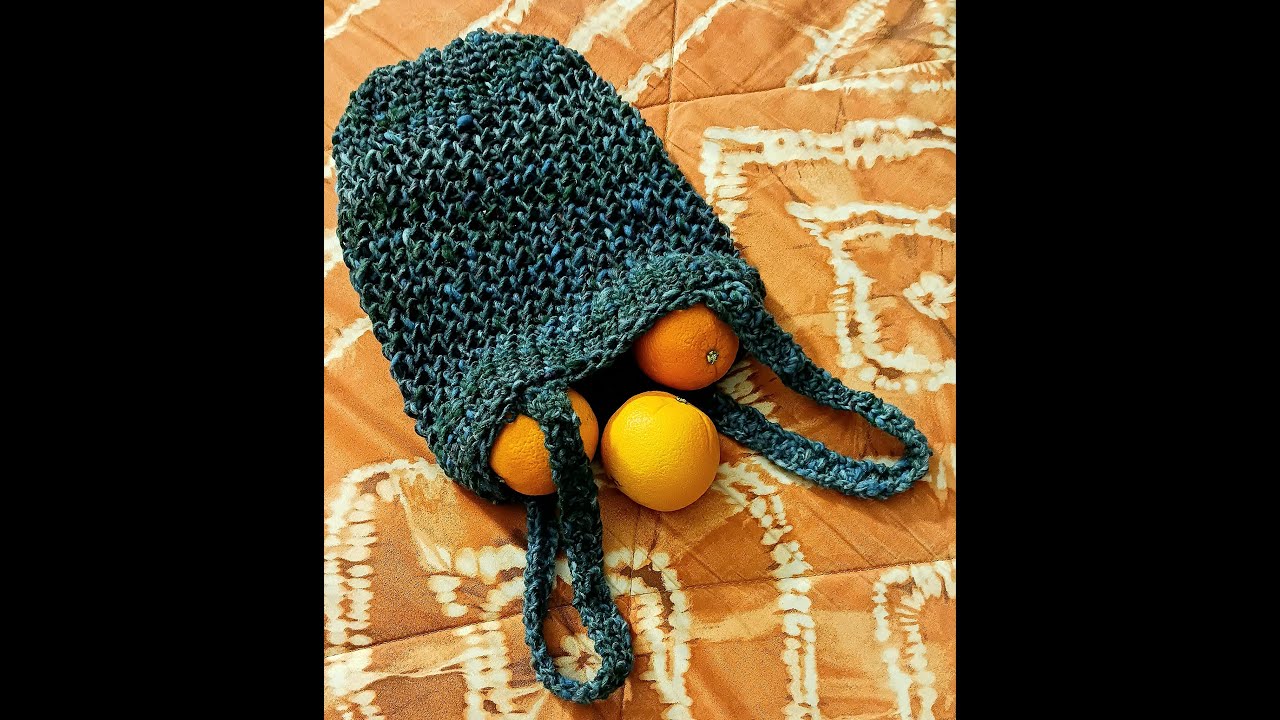 Linky Square Market bag, Project Bag or Beach Bag Loom Knit No Purls No Seams loom Knit