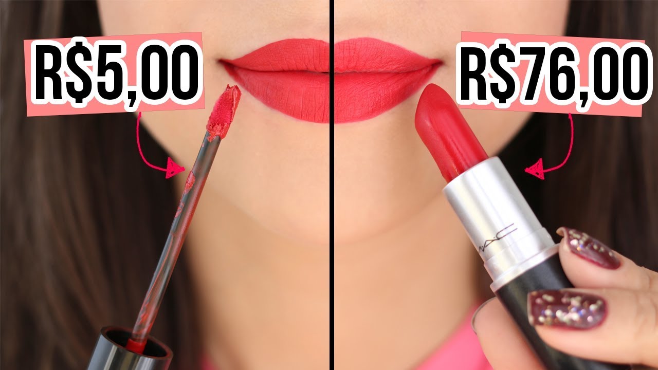 BATOM BARATINHO R$5,00 IGUAL DA MAC | DUPE RUBY WHOO MAC