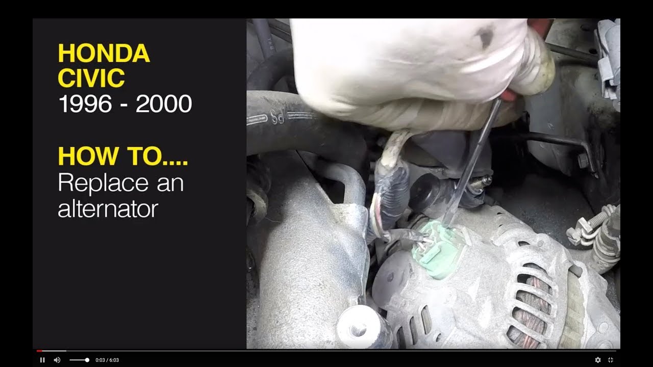 How to replace the alernator on a Honda Civic (96-00), CR-V (97-01), Acura Integra (94-00)