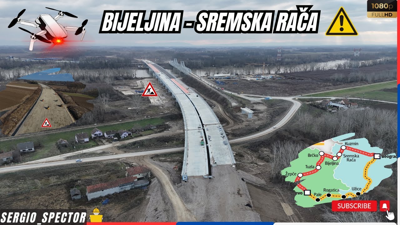 Autoput Bijeljina - Sremska Rača izgradnja dronom #highway