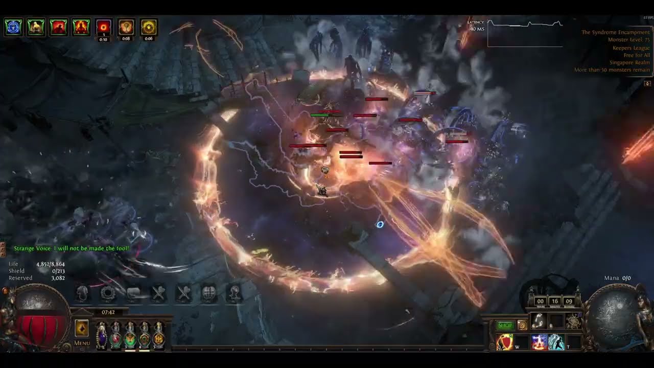 [POE 3.27] CWS Chieftain - 0 Button AFK Simulacrum - No Mageblood and No Penance Mark Ring