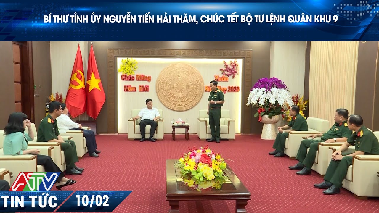 BÍ THƯ TỈNH ỦY NGUYỄN TIẾN HẢI THĂM, CHÚC TẾT BỘ TƯ LỆNH QUÂN KHU 9