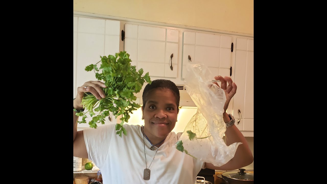 How to Clean and Cut Cilantro/ Michelle's Kitchen