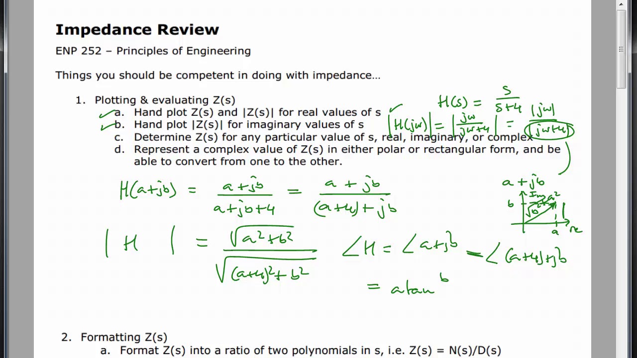 Impedance Topics Revisited