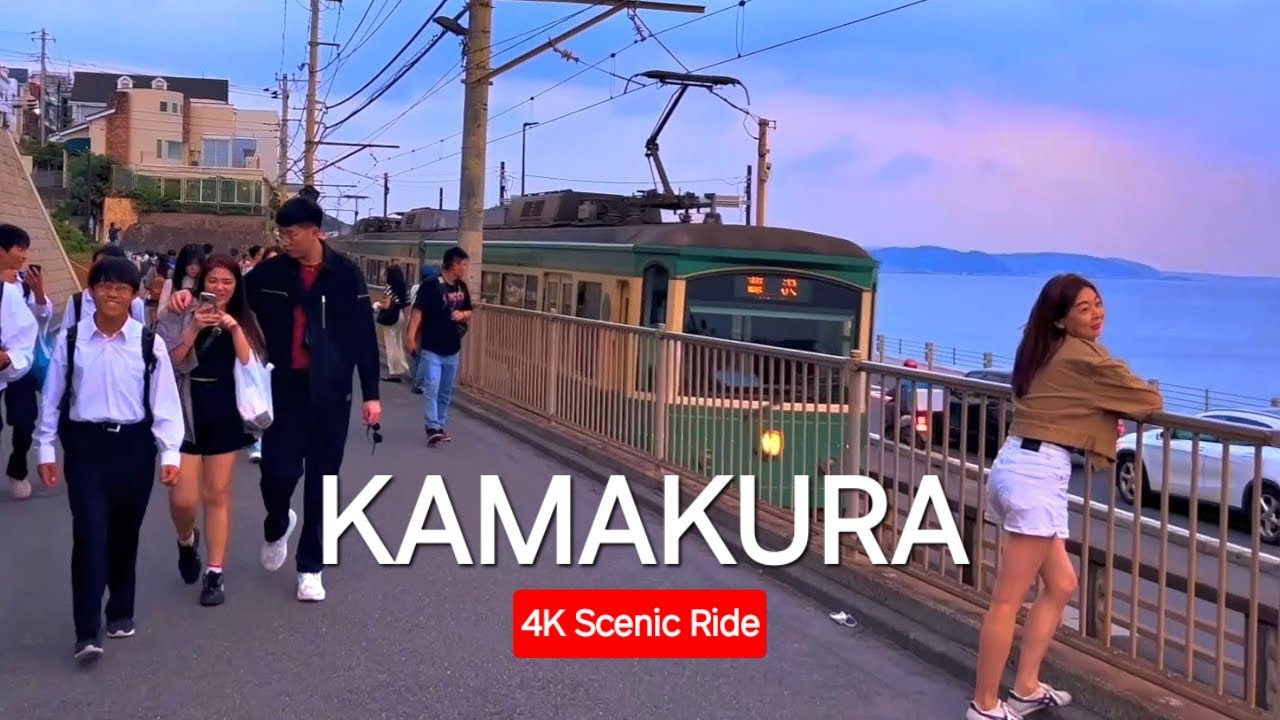 Japan's Most Scenic Train Ride 🇯🇵 Kamakura Kokomae, The Mighty Buddha & Walking Tour 4K | Near Tokyo