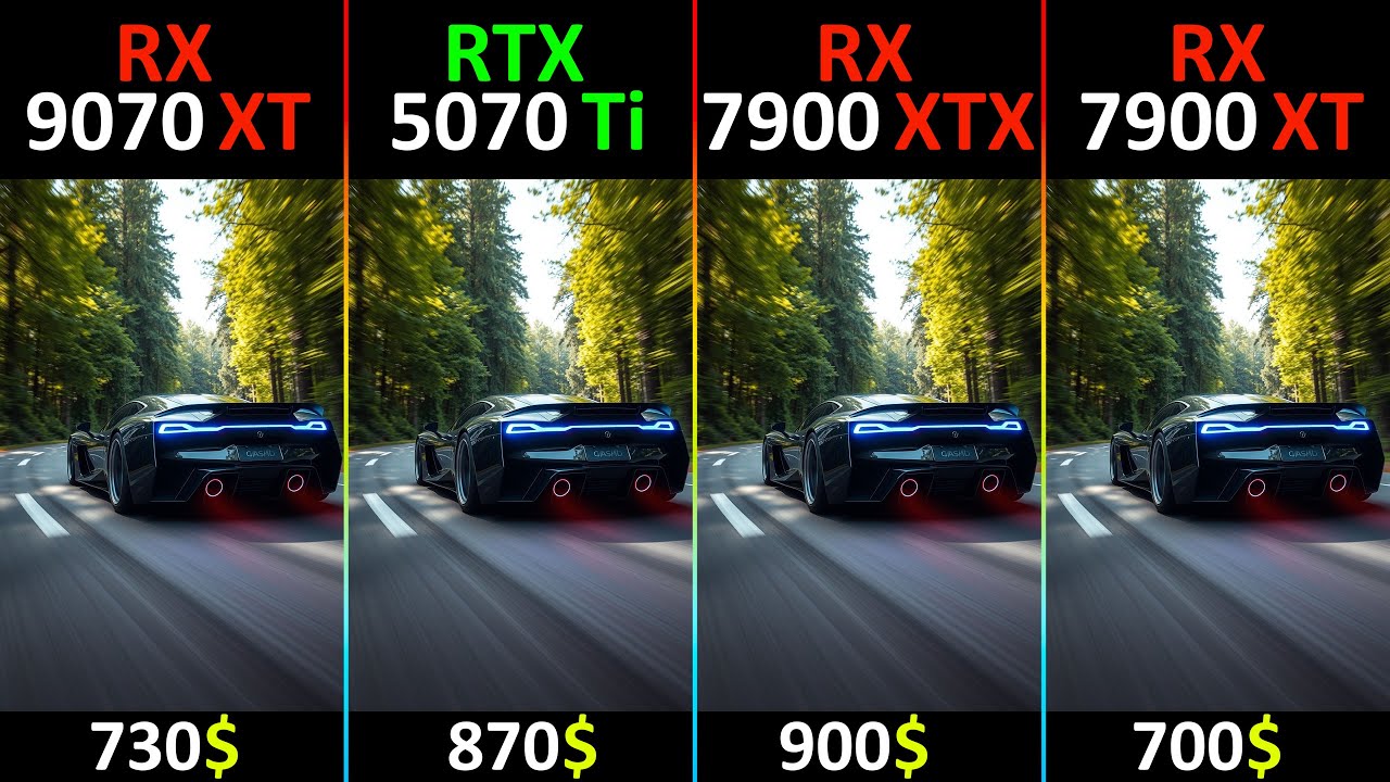 RX 9070 XT vs RTX 5070 Ti vs RX 7900 XTX vs RX 7900 XT TEST IN 10 GAMES | R7-9800X3D