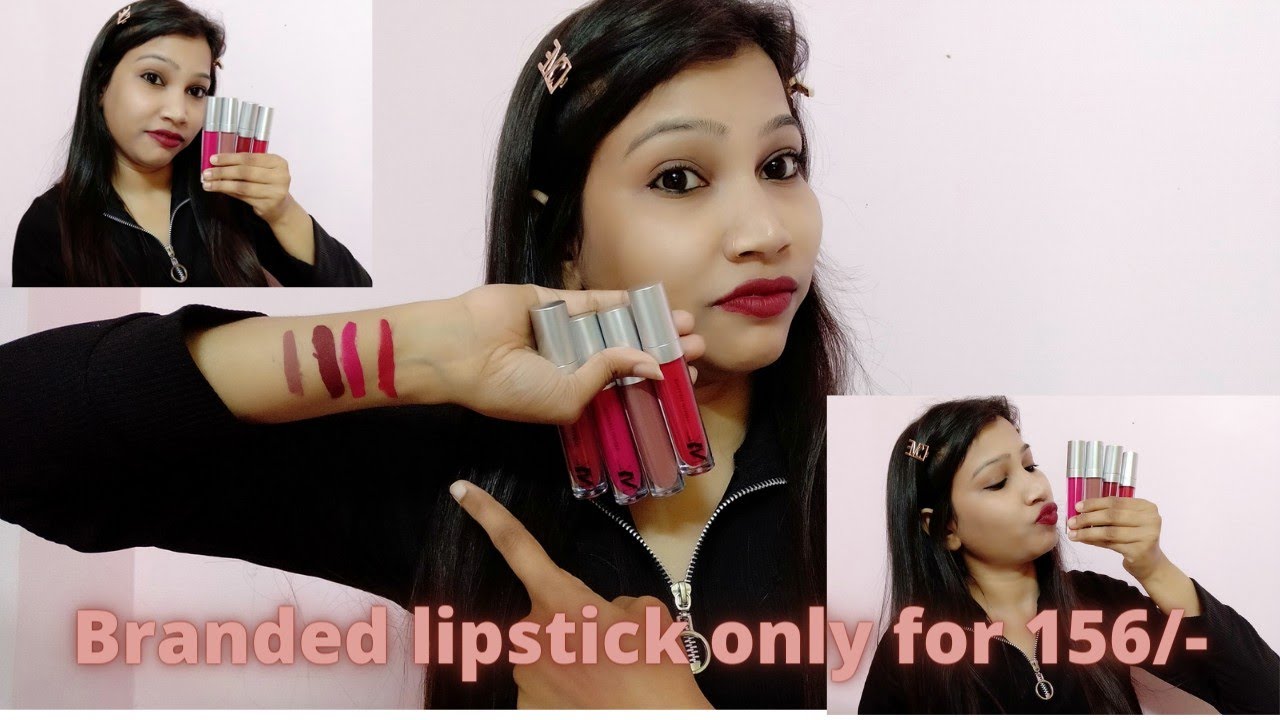 NY bae lipstick lipstick shades|Swatches| Primer+matte liquid lipstick ||Cutie Bun