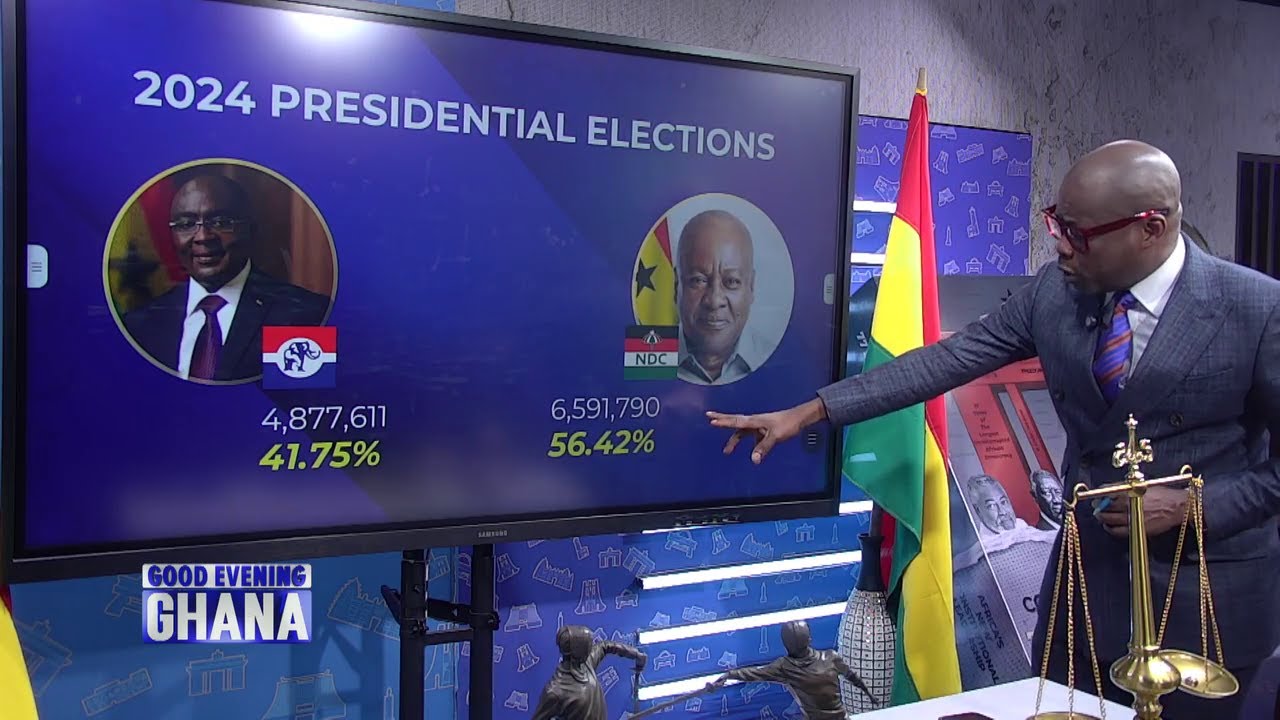2024 elections results shows a big win for the NDC but compared with 2020 shows a different outcome