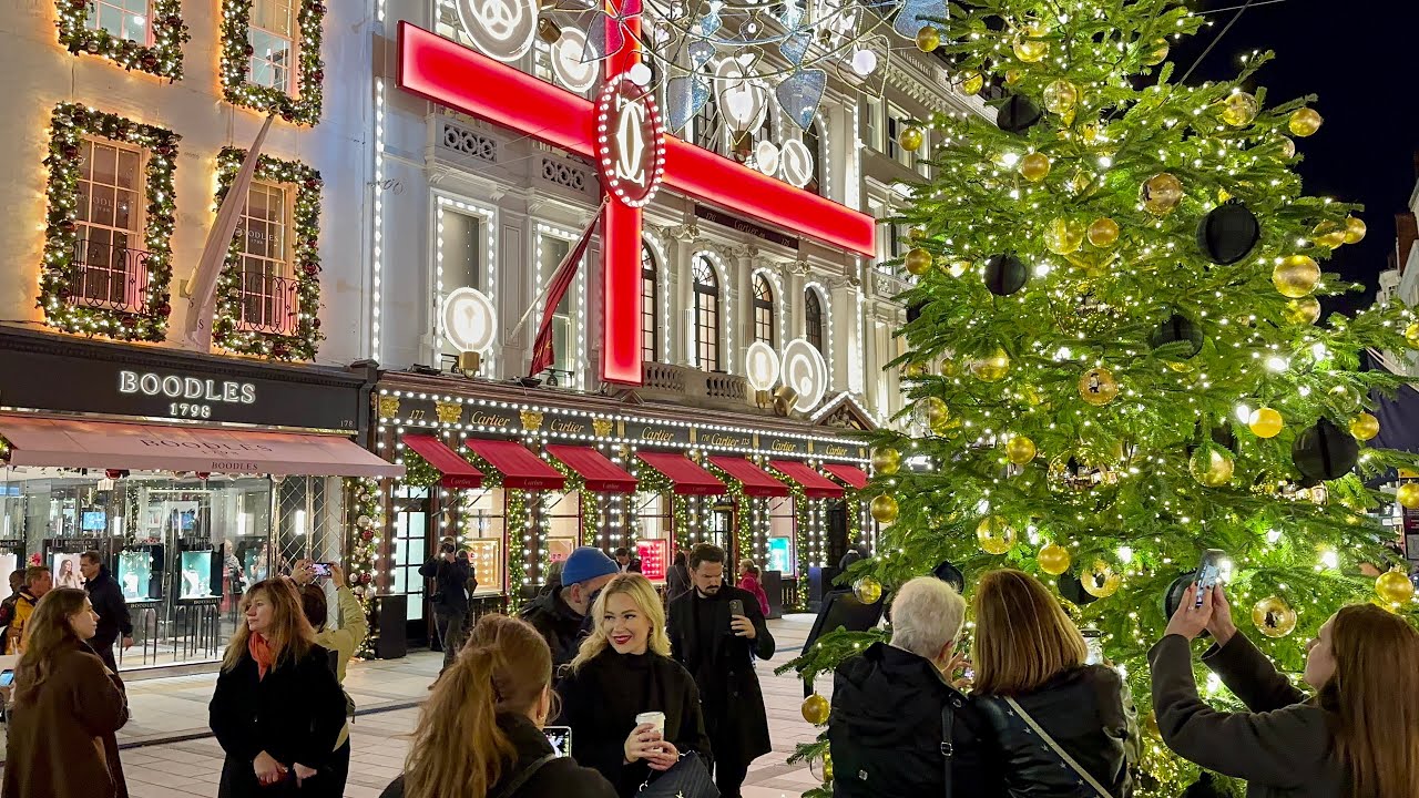 London Christmas Lights 2022 | New Bond Street Luxury Christmas Shopping | London Winter Walk[4K HDR