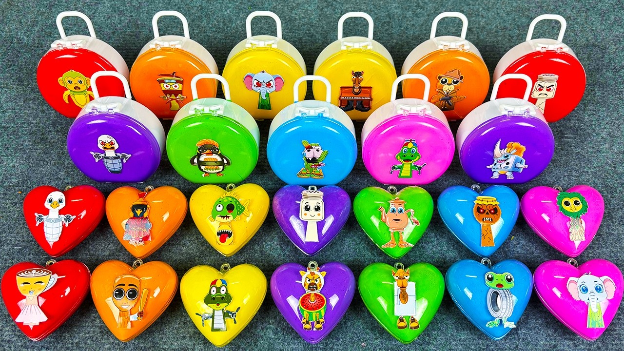 Italian Brainrot Slime Heart Playtime! Tung Tung Sahur & Tralala in Satisfying Clay World 🌈