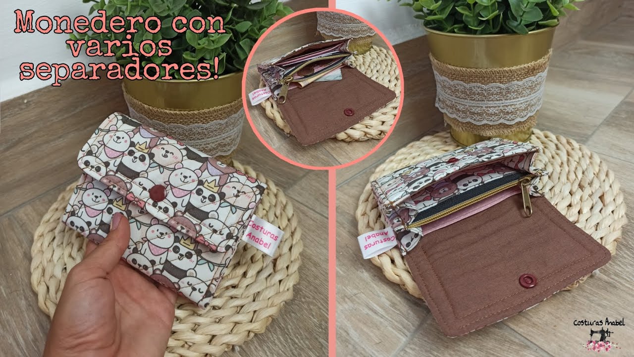Monedero tarjetero 👛| Con varios separadores 😊| Patrón gratis!