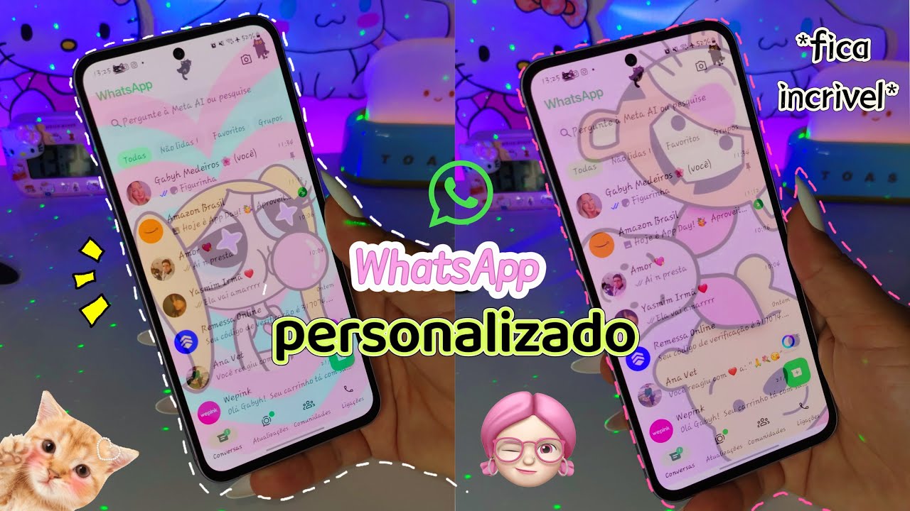 COMO MUDAR O PLANO DE FUNDO DA TELA INICIAL DO WHATSAPP 🖼️✨