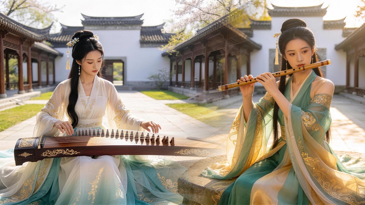 古箏竹笛 · 小院聽風｜古風助眠音樂・深度放鬆・靜心療癒｜Guzheng & Dizi Courtyard Breeze Sleep Music 🌿🎶