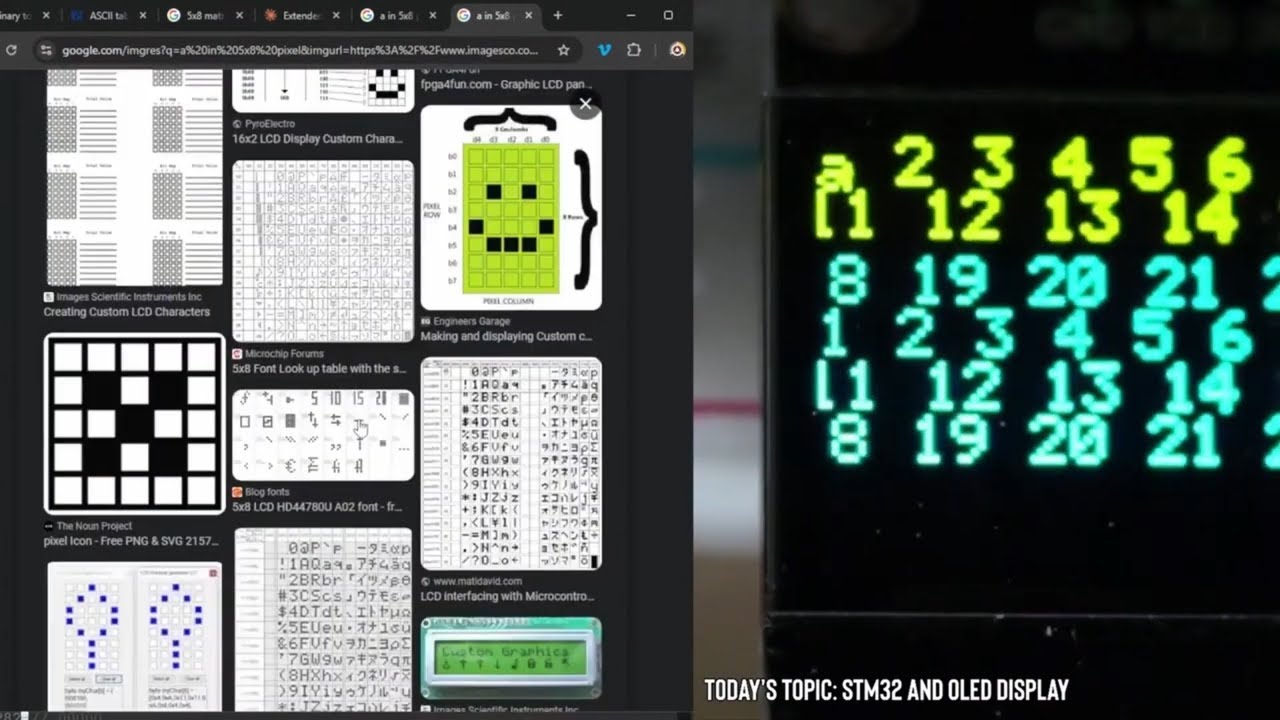 STM32 OLED Display Programming Creating Custom Characters & Font Experiments